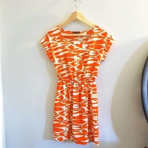 Bold Orange Print Soprano Mini Dress